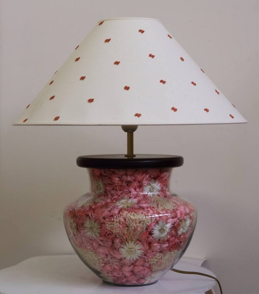 Настольная лампа с цветами С021-50 розов