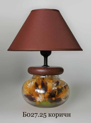 Настольная лампа с сухими цветами букет Б027.25