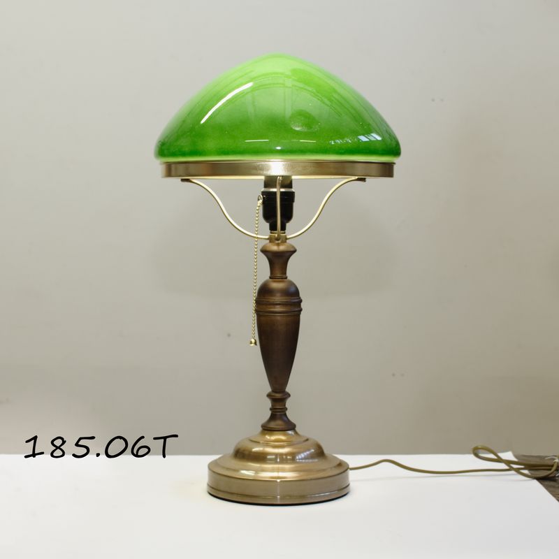 Лампа Ильича с зелёным плафоном 185.06Т латунь