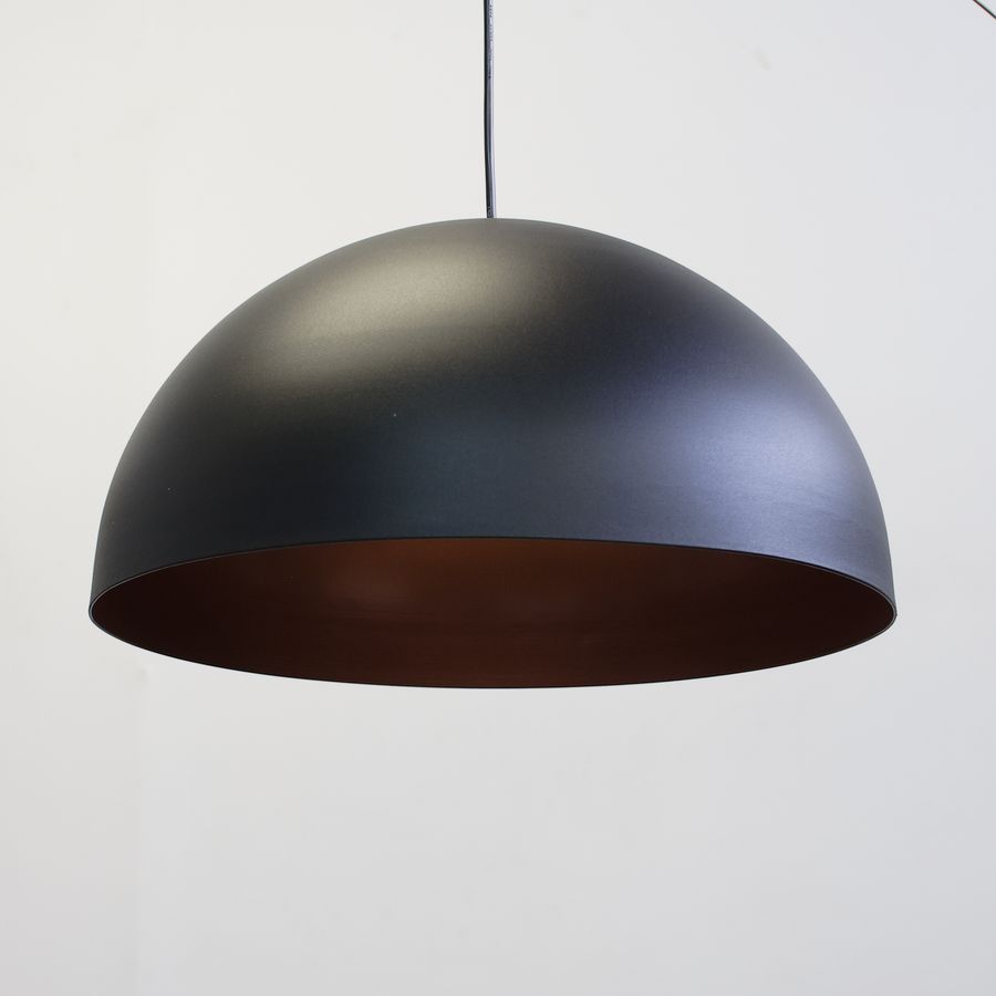 Подвесной светильник с абажуром из металла П146 (чёрный/белый)