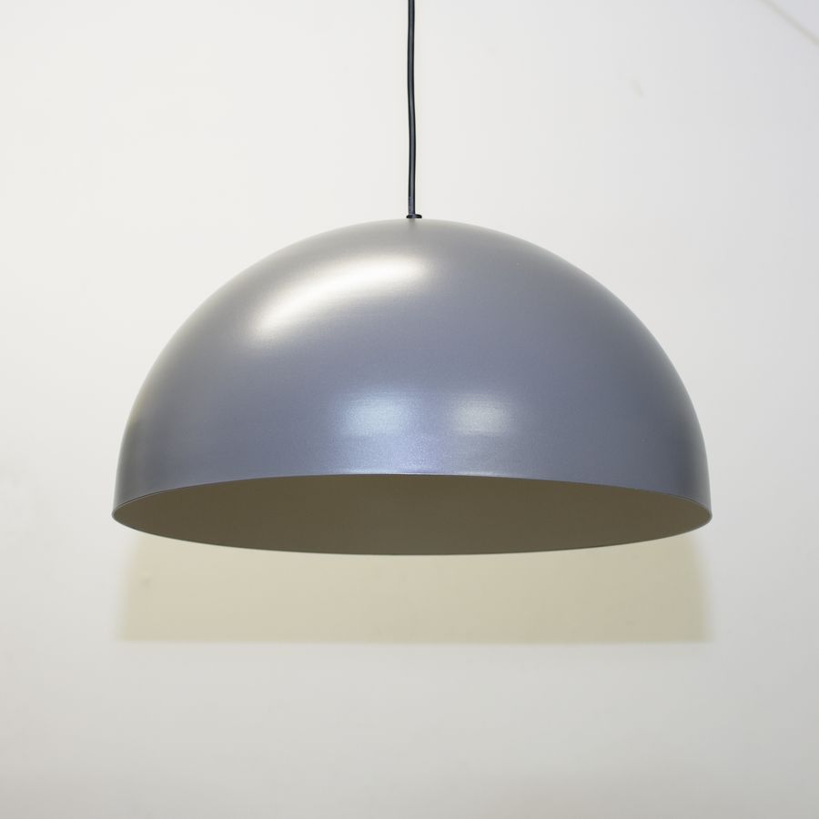 Подвесной светильник с абажуром из металла П146 (серый/медь)